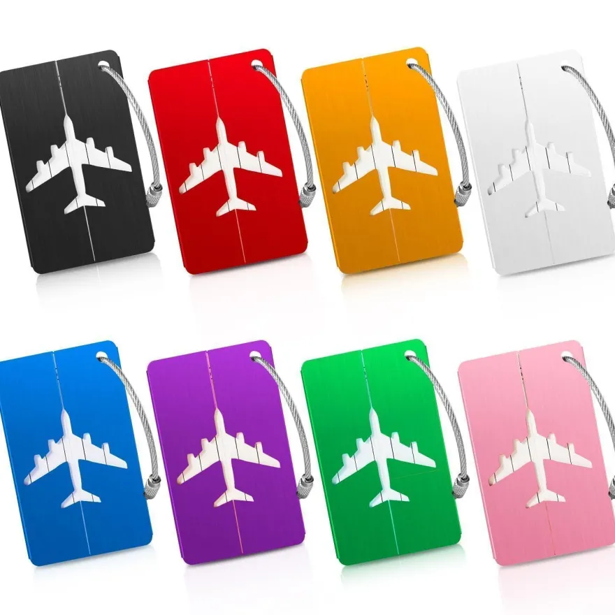 Joy & Inspiration 6er Set Aluminium Kofferanhänger mit Edelstahldrahtschlaufe