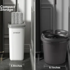 Joymoop Wischmopp mit Eimer und Auswringer, flaches Squeeze-Mopp-Set für Boden