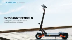 JOYOR T6E Klappbarer Elektroroller 500W Motor 18 Ah Batterie 70 km Reichweite - ABE