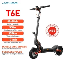 JOYOR T6E Klappbarer Elektroroller 500W Motor 18 Ah Batterie 70 km Reichweite - ABE