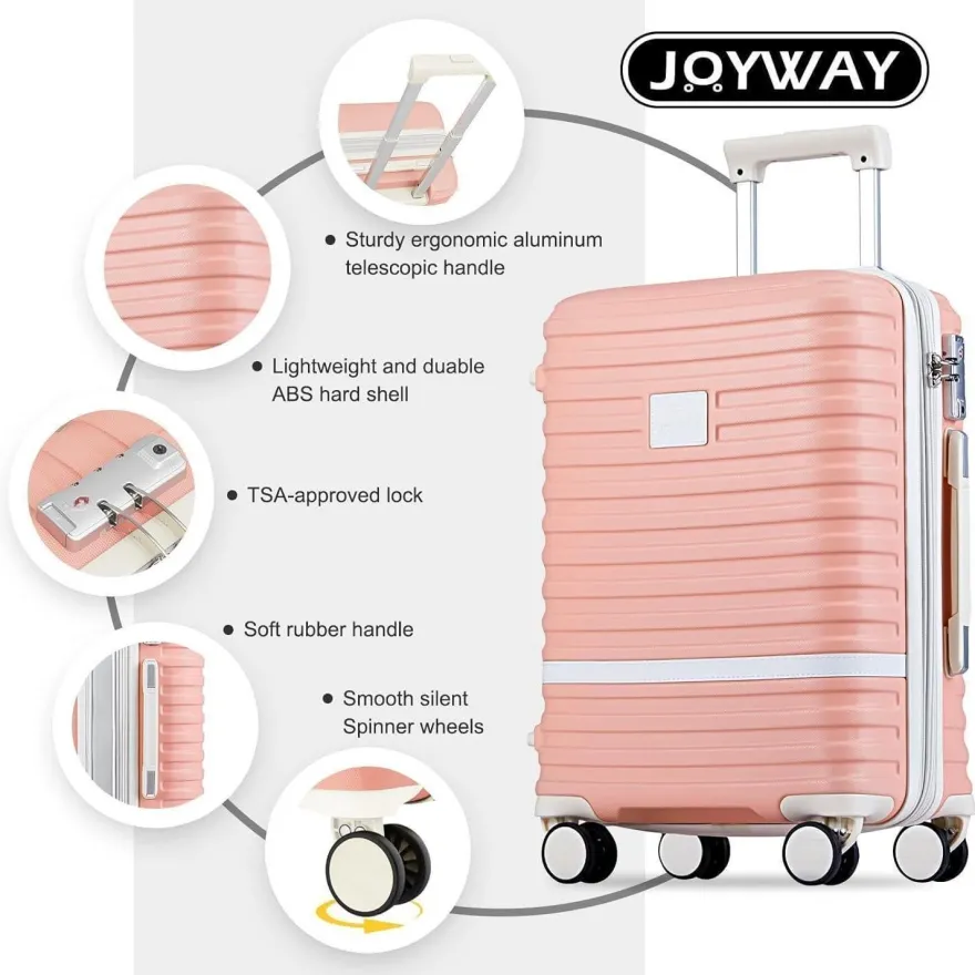 Joyway Kofferset 3tlg Hartschalen Trolley mit TSA-Schloss, 4-Zwillingrollen