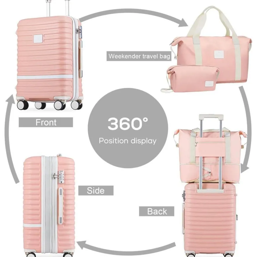 Joyway Kofferset 3tlg Hartschalen Trolley mit TSA-Schloss, 4-Zwillingrollen