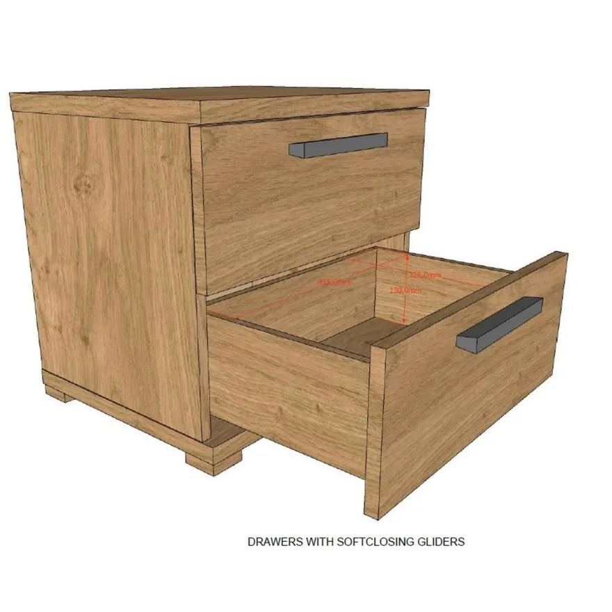 Jugendzimmer Set Keelia Eiche mit Bett Kleiderschrank