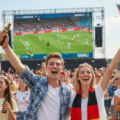 JUNG Cowboy Hut Deutschland Fan Plastik Fahne Flagge Fanartikel Fußball WM 2026