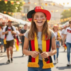 JUNG Cowboy Hut Deutschland Fan Plastik Fahne Flagge Fanartikel Fußball WM 2026