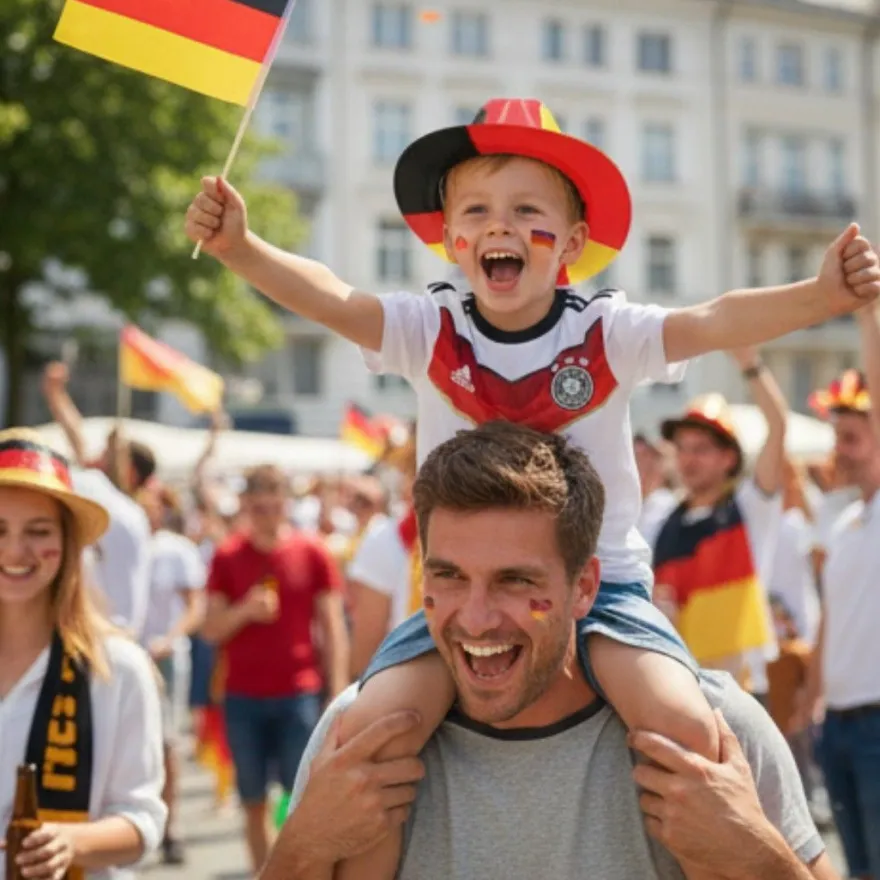 JUNG Cowboy Hut Deutschland Fan Plastik Fahne Flagge Fanartikel Fußball WM 2026