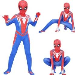 Jungen Kinder Spider Man Cosplay Kostum Superheld Overall Jumpsuit Spielanzug*