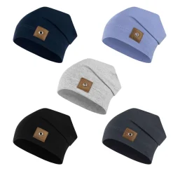 Jungen Mütze Beanie Übergangsmütze Stoff uni Frühling Herbst