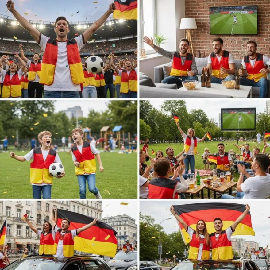 JUNG Fan Weste Deutschland Fußball WM 2026 Weltmeisterschaft Fahne Flagge Fanartikel