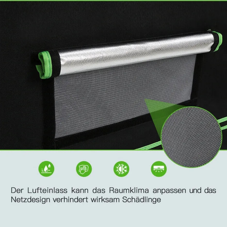 JUNG Growbox Komplettset LED 100x100x200cm Gewächshaus Komplett Set Cannabis