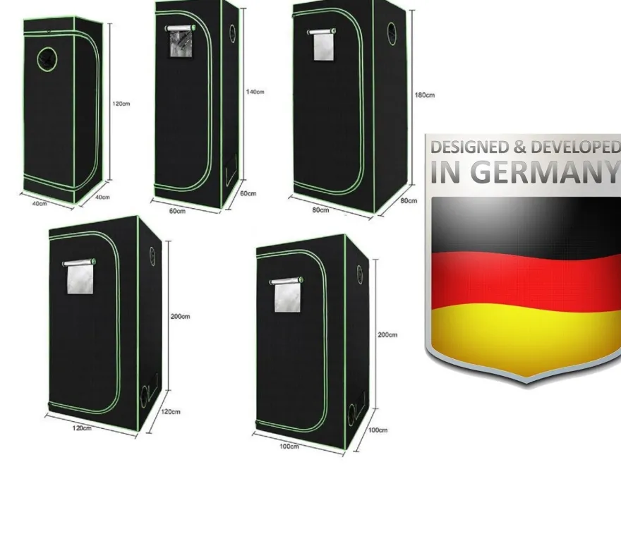 JUNG Growbox Komplettset LED 100x100x200cm Gewächshaus Komplett Set Cannabis