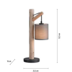 JUST LIGHT 15784-29 GREEN TRIBU Tischleuchte taupe Stoffschirm 1-flammig