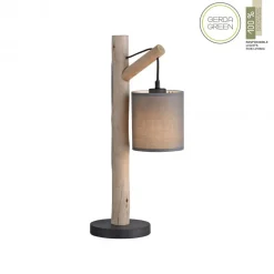 JUST LIGHT 15784-29 GREEN TRIBU Tischleuchte taupe Stoffschirm 1-flammig