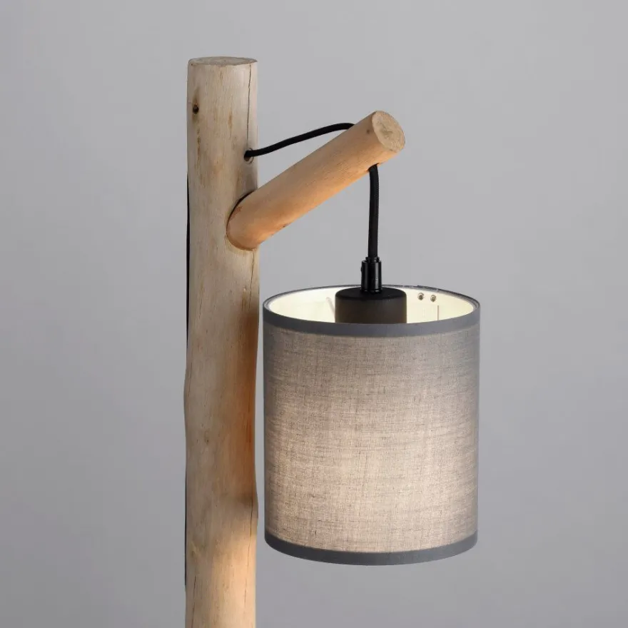 JUST LIGHT 15784-29 GREEN TRIBU Tischleuchte taupe Stoffschirm 1-flammig