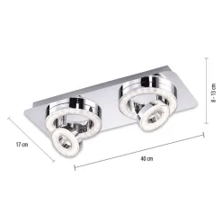 JUST LIGHT 14521-17 LED Deckenleuchte TIM 2-flammig 3000K chrom