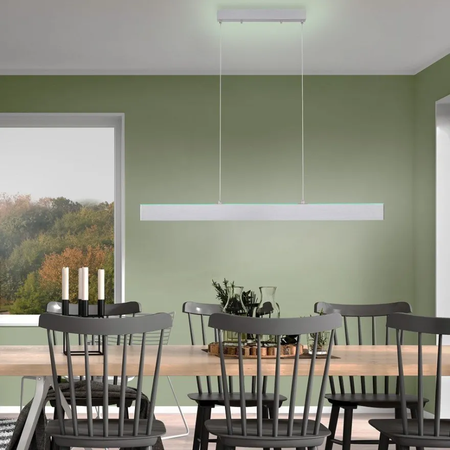 JUST LIGHT 11568-95 LED Pendelleuchte LOLAsmart-Nila Smart Home RGBW stahlfarben
