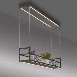 JUST LIGHT 15248-18 Sontura Pendelleuchte schwarz mit Ablagefläche
