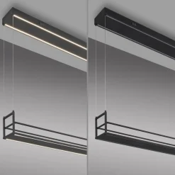 JUST LIGHT 15248-18 Sontura Pendelleuchte schwarz mit Ablagefläche