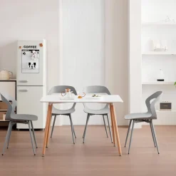 JZGORC 6er Set Esszimmerstühle Grau, skandinavisches Design mit Metallbeinen