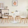 JZGORC 6er-Set Esszimmerstühle mit transparenter Rückenlehne und weißem