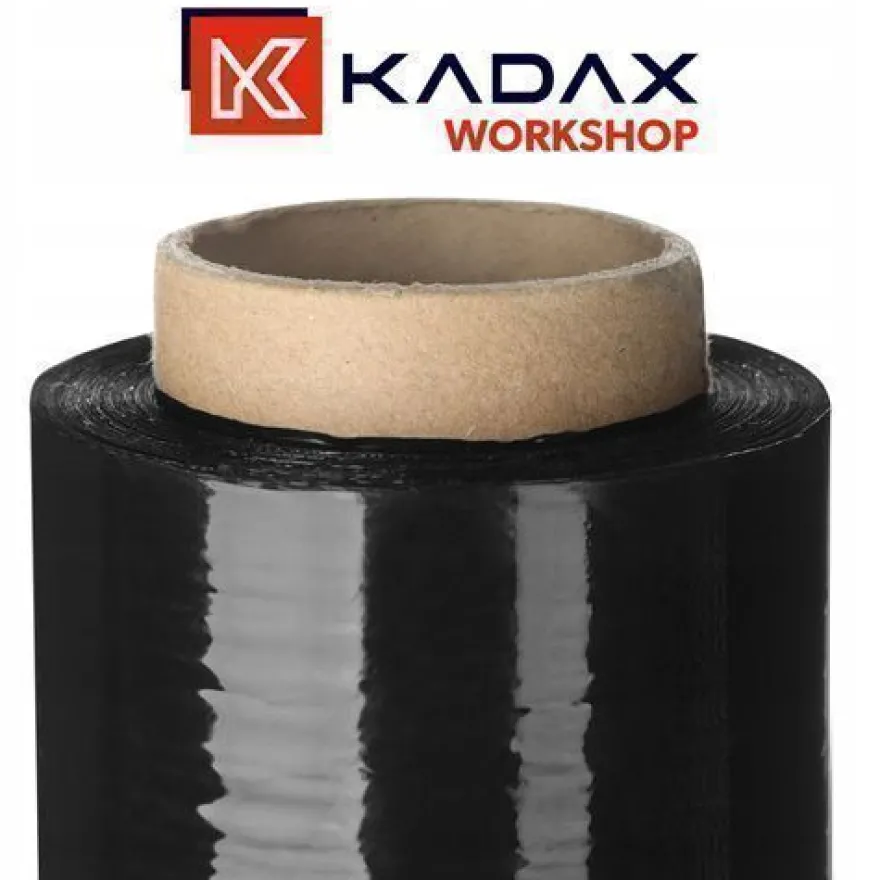 KADAX Stretchfolie, Handfolie, Wickelfolie, Transport, Schwarz, 6 Stück