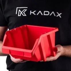 KADAX Werkstatt-Stapelkiste, Lagerboxen (Rot, 20er Set - 214x198mm)
