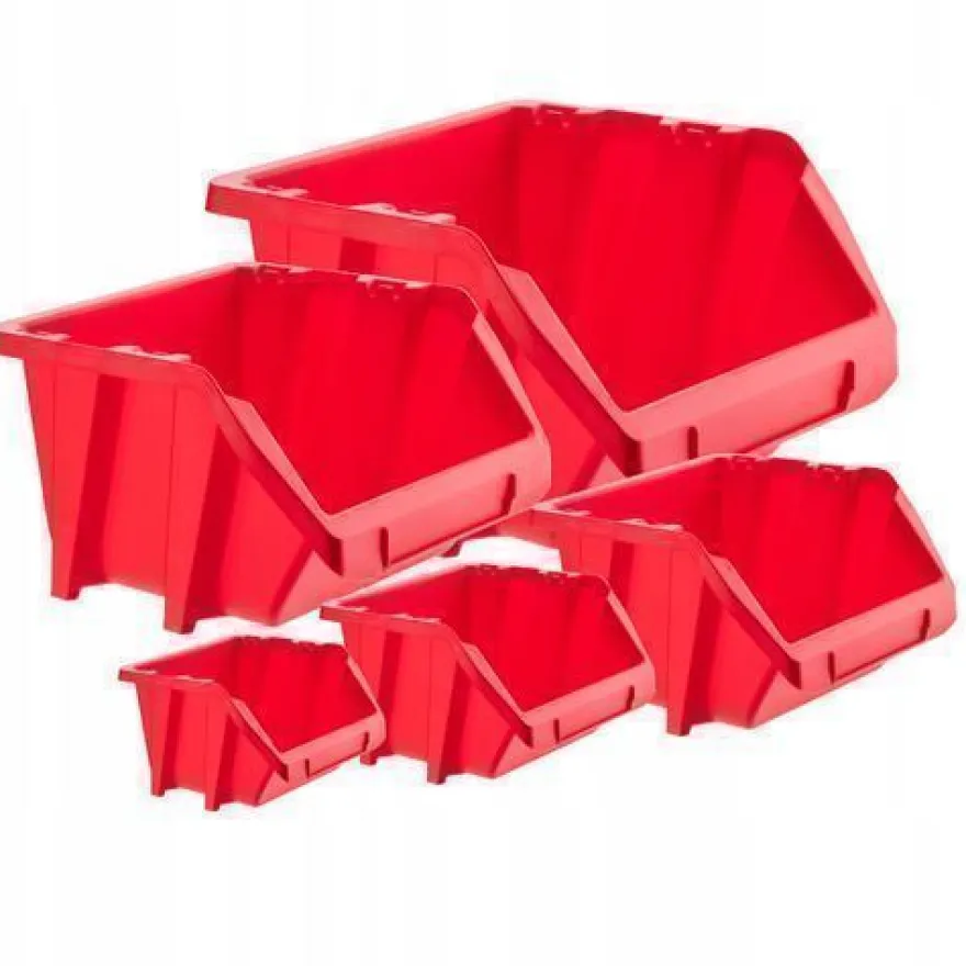 KADAX Werkstatt-Stapelkiste, Lagerboxen (Rot, 20er Set - 214x198mm)