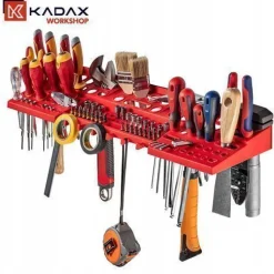 KADAX Werkstattwandregal, Wandplatten, 116 x 78 cm, Rot und Schwarz, 81 tlg