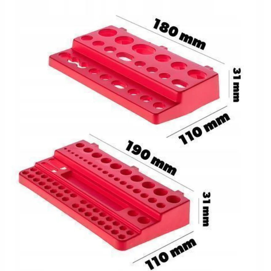 KADAX Werkstattwandregal, Wandplatten, 116 x 78 cm, Rot und Schwarz, 81 tlg