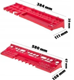 KADAX Werkstattwandregal, Wandplatten, 116 x 78 cm, Rot und Schwarz, 81 tlg