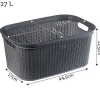 KADAX Wäschekorb, Wäschetruhe aus Kunststoff, Wäschebox 27L, Anthrazit