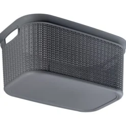 KADAX Wäschekorb, Wäschetruhe aus Kunststoff, Wäschebox 27L, Anthrazit