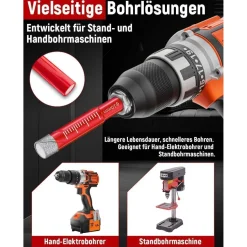 Kafuwell Diamantbohrer Profi-Set 10tlg (5-12mm Glasbohrer & 6mm