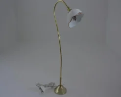 Kahlert Stehlampe Messinglampe Porzellanschirm Höhe:150mm 10252