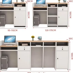 Kailodi Empfangstheke Rezeptionstheke Verkaufstresen aus Holz mit Stauraum