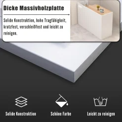 Kailodi Empfangstheke Rezeptionstheke Verkaufstresen aus Holz mit Stauraum