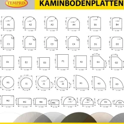 Kamin Bodenplatte 1200 x 1200 x 2 mm Stahl schwarz Funken & Feuerschutz Ofenplatte K1