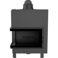Kamineinsatz aus Stahl KRATKI MBO links 15 KW Ø 200 schwarz Verkleidung