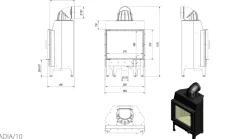 Kamineinsatz aus Stahl KRATKI NADIA 10 kW Ø 200 schwarz Verkleidung