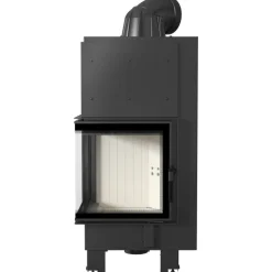 Kamineinsatz aus Stahl KRATKI MBN links 8 kW Ø 200 gebogenes Glas