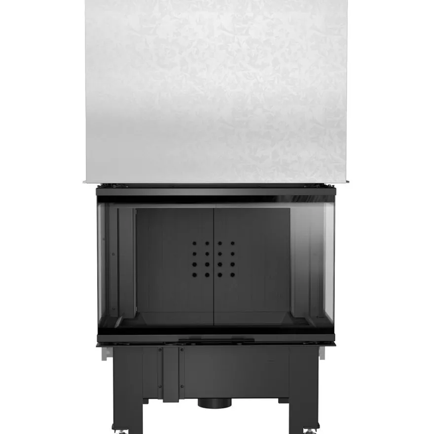 Kamineinsatz KRATKI NBC 800/400 10 kW Ø 200 mit Schiebetür schwarz Verkleidung