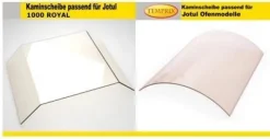 Kaminglas für Jotul Ofenmodelle mit gebogener und prismatischer Glas Sichtscheibe