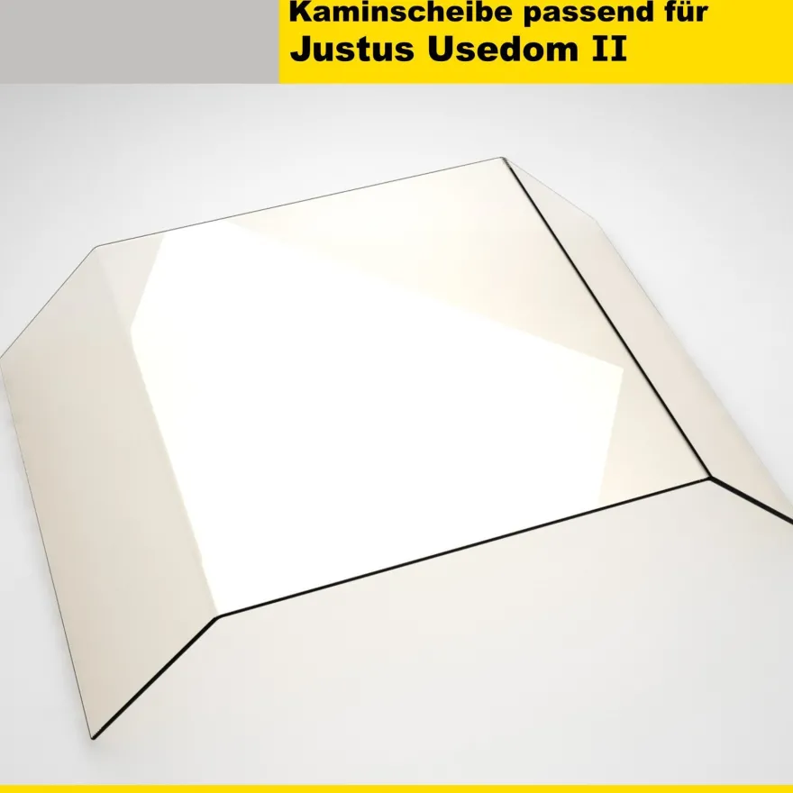 Kaminglas für Justus Ofenmodelle mit doppelt gebogener Kaminscheibe