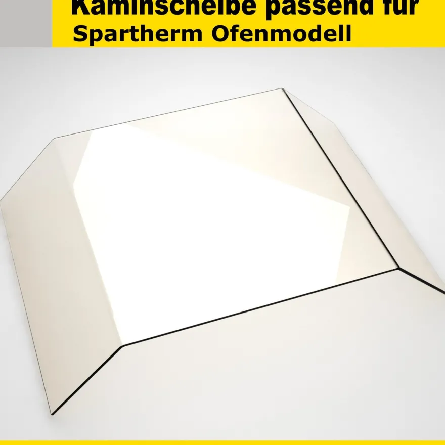 Kaminglas für Spartherm Ofen mit gebogener Kaminscheibe - ohne/mit Dichtungssatz