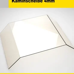 Kaminglas für Spartherm Ofen mit gebogener Kaminscheibe - ohne/mit Dichtungssatz