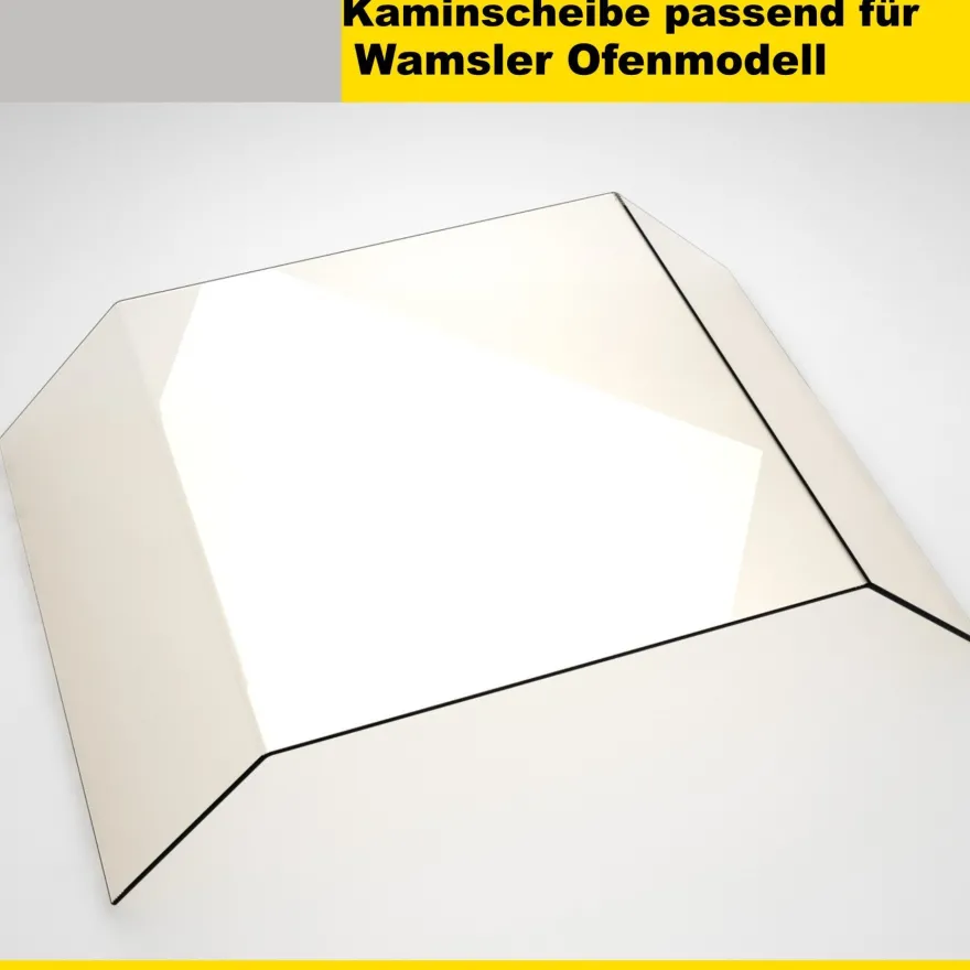 Kaminglas für Wamsler Ofenmodelle mit doppelt gebogener Kaminscheibe