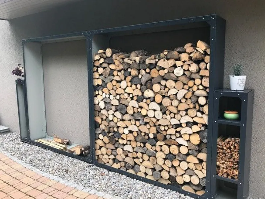 Kaminholzregal Brennholzregal Kaminholzunterstand 1,9 x 1,7 m - Lackiert