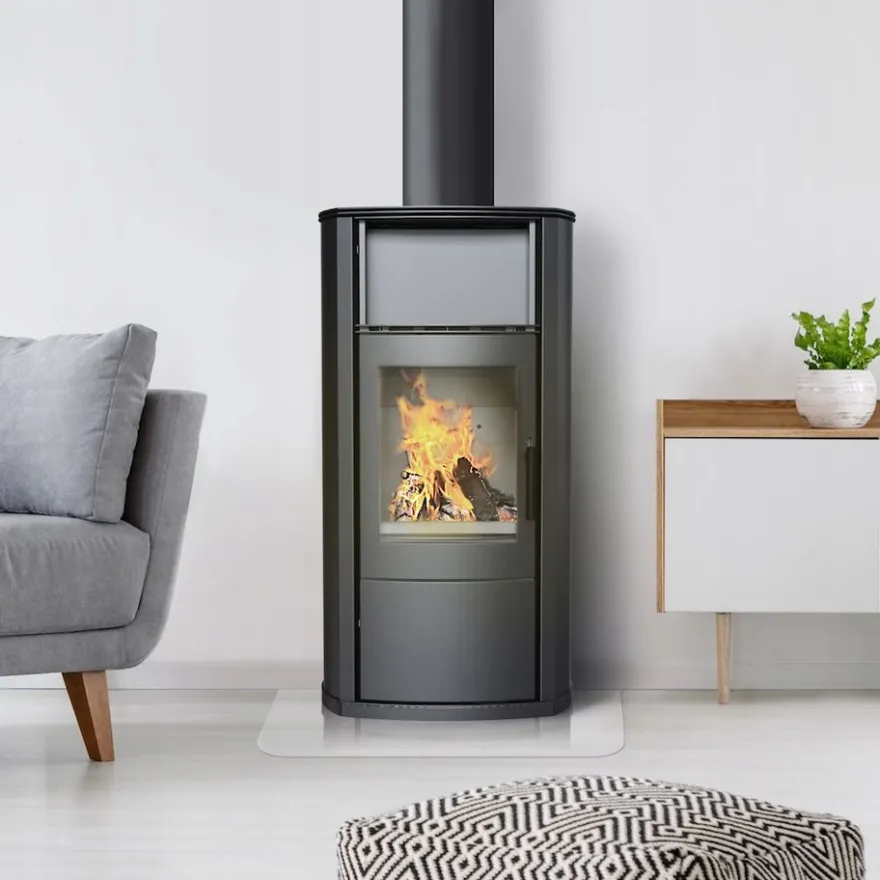 Kaminofen aus Stahl KRATKI Epsilon Ø 150 8 kW mit Türfeder