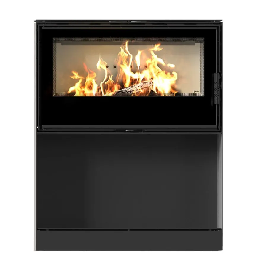 Kaminofen aus Stahl KRATKI KARI 95 Ø 180 14 kW Platz für Holz mit Türfeder