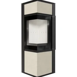 Kaminofen aus Stahl KRATKI TORA/S 8 kW Ø 150 Quarzsinter FOKOS SALE mit Türfeder